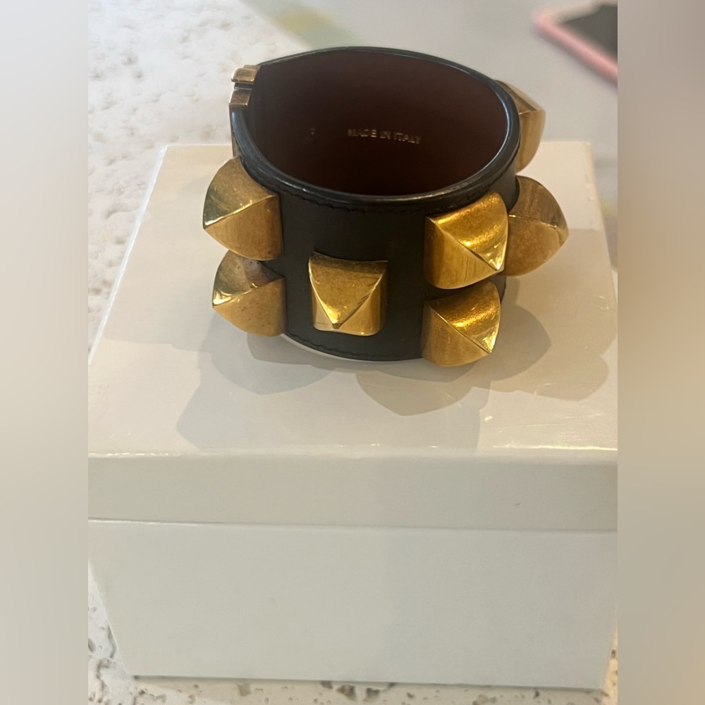 Givenchy studded leather cuff bracelet-size M